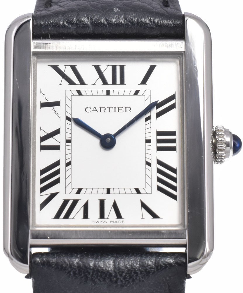 Cartier Tank Solo Quartz Stainless Steel and Leather 24