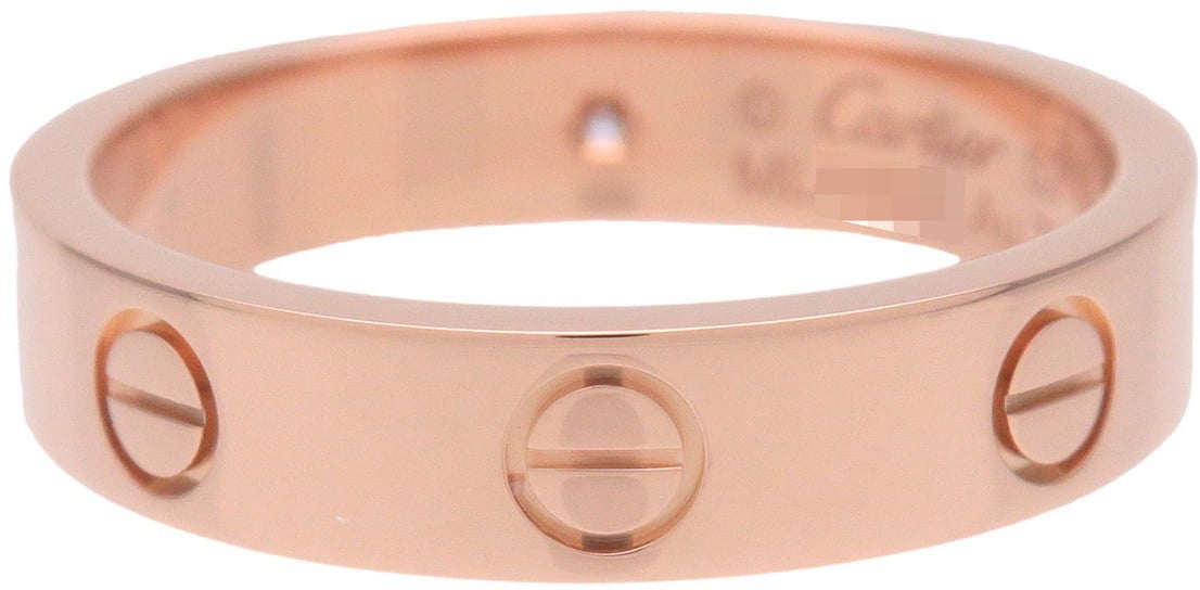 Cartier Love Wedding Band 1 Diamond 18K Rose Gold with Diamond