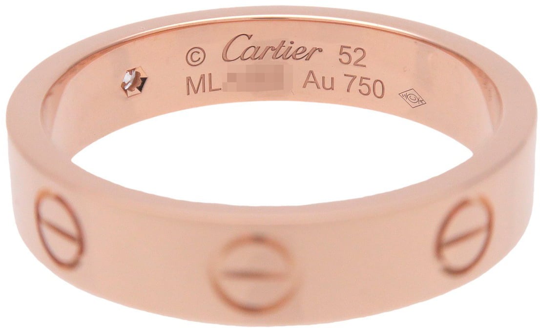 Cartier Love Wedding Band 1 Diamond 18K Rose Gold with Diamond