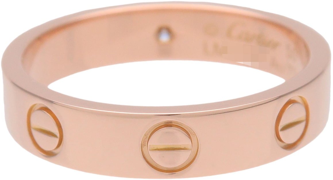 Cartier Love Wedding Band 1 Diamond 18K Rose Gold with Diamond