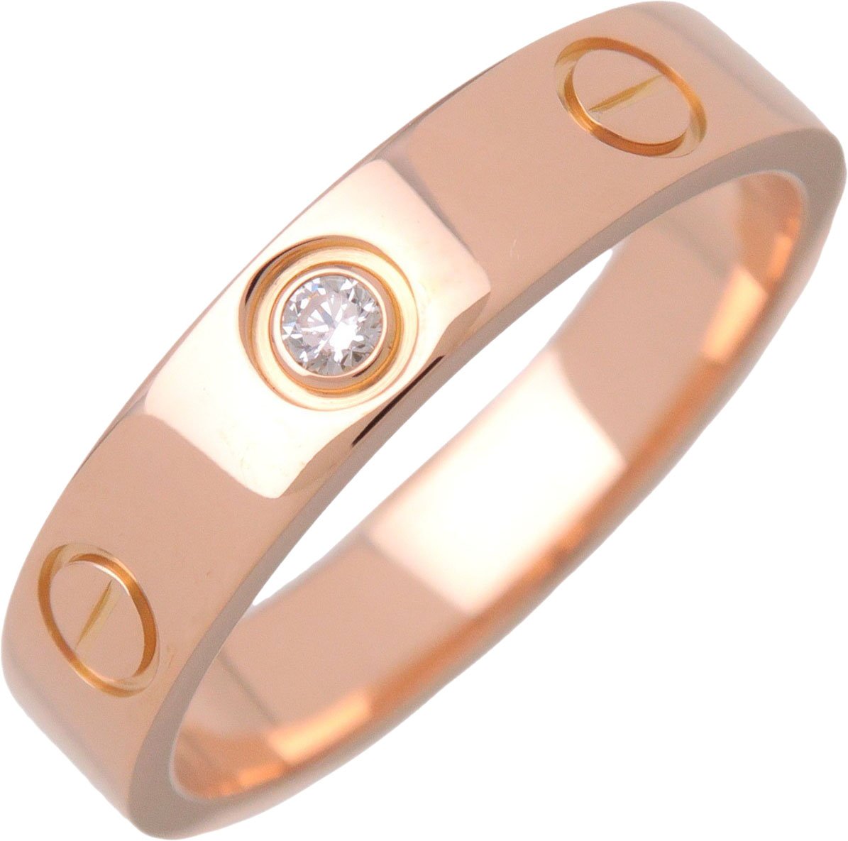 Cartier Love Wedding Band 1 Diamond 18K Rose Gold with Diamond
