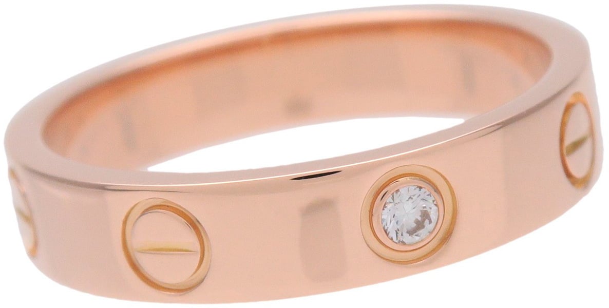 Cartier Love Wedding Band 1 Diamond 18K Rose Gold with Diamond