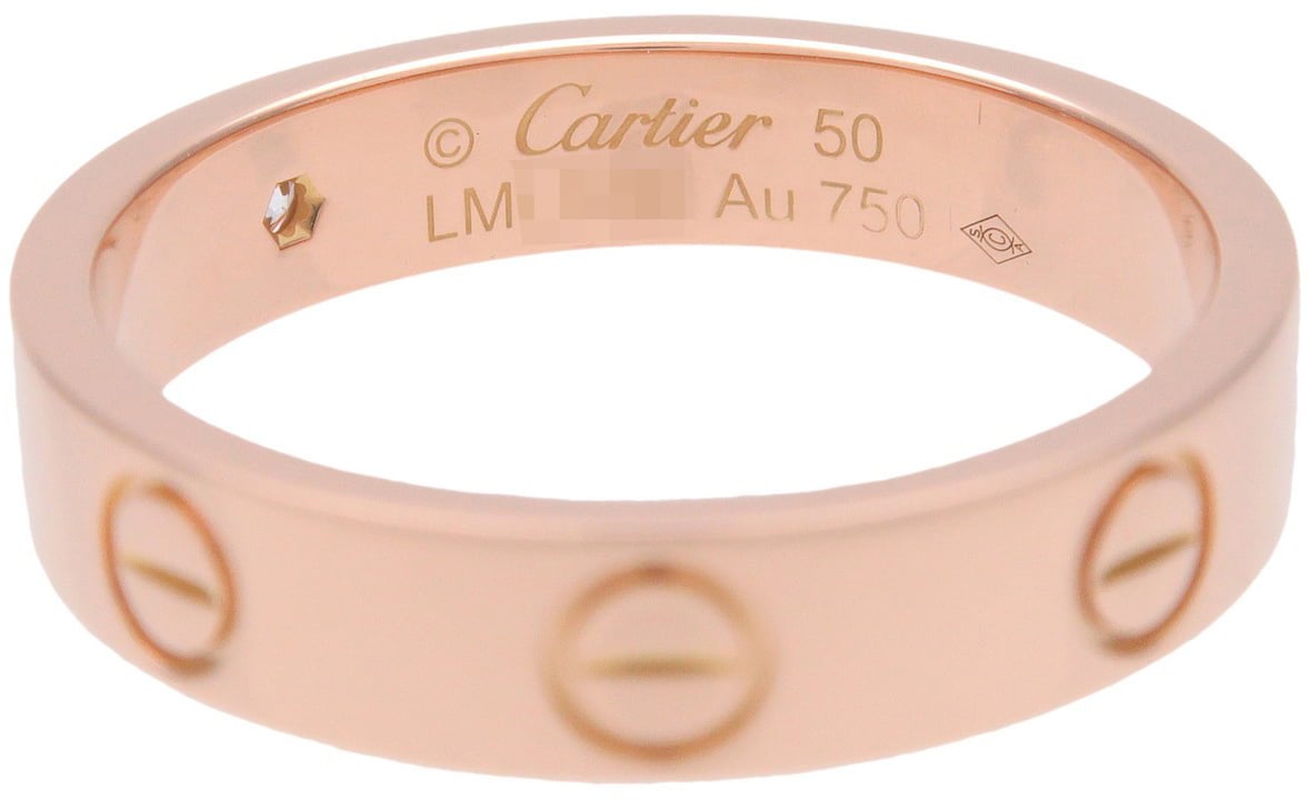 Cartier Love Wedding Band 1 Diamond 18K Rose Gold with Diamond