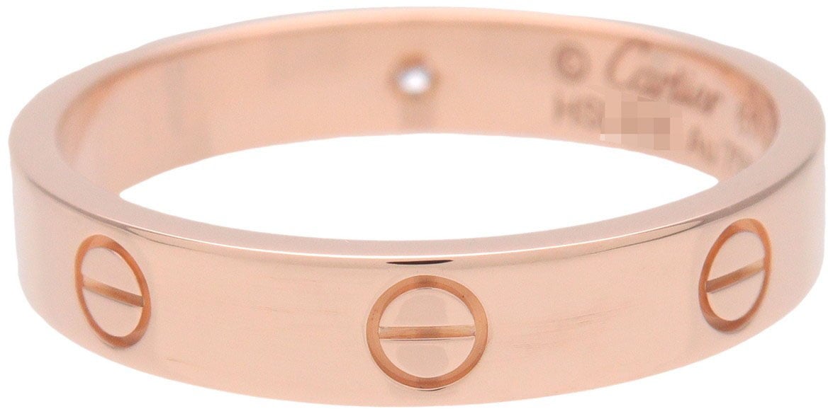 Cartier Love Wedding Band 1 Diamond 18K Rose Gold with Diamond