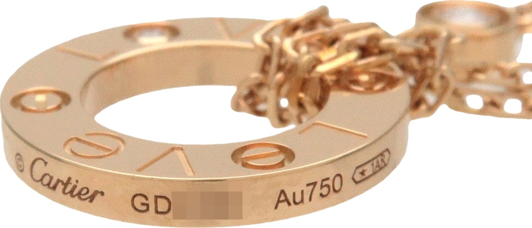 Cartier 2 Diamonds Love Pendant 18K Yellow Gold and Diamonds
