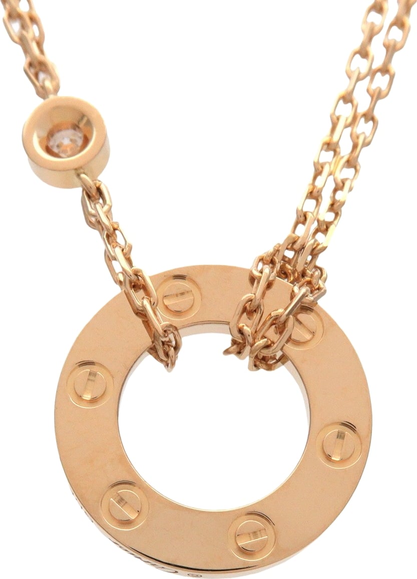 Cartier 2 Diamonds Love Pendant 18K Yellow Gold and Diamonds
