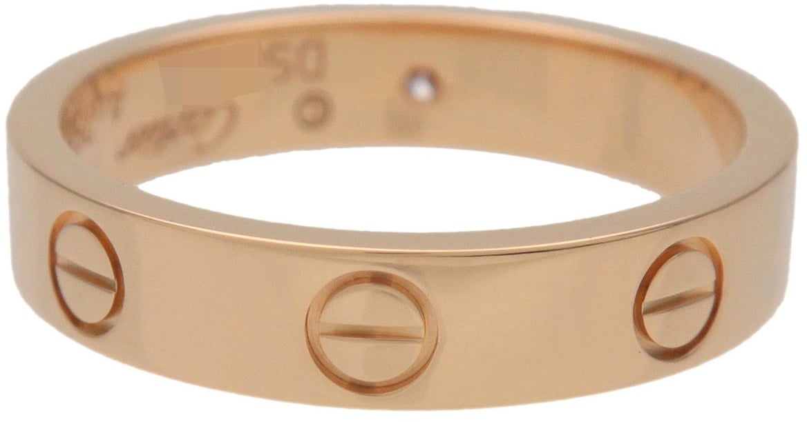 Cartier Love Wedding Band 1 Diamond 18K Rose Gold with Diamond
