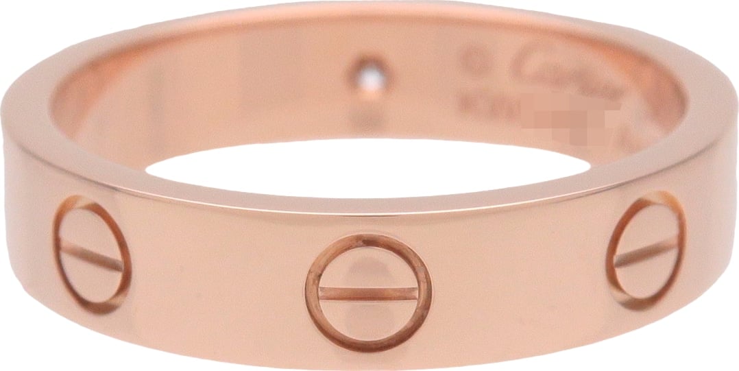 Cartier Love Wedding Band 1 Diamond 18K Rose Gold with Diamond