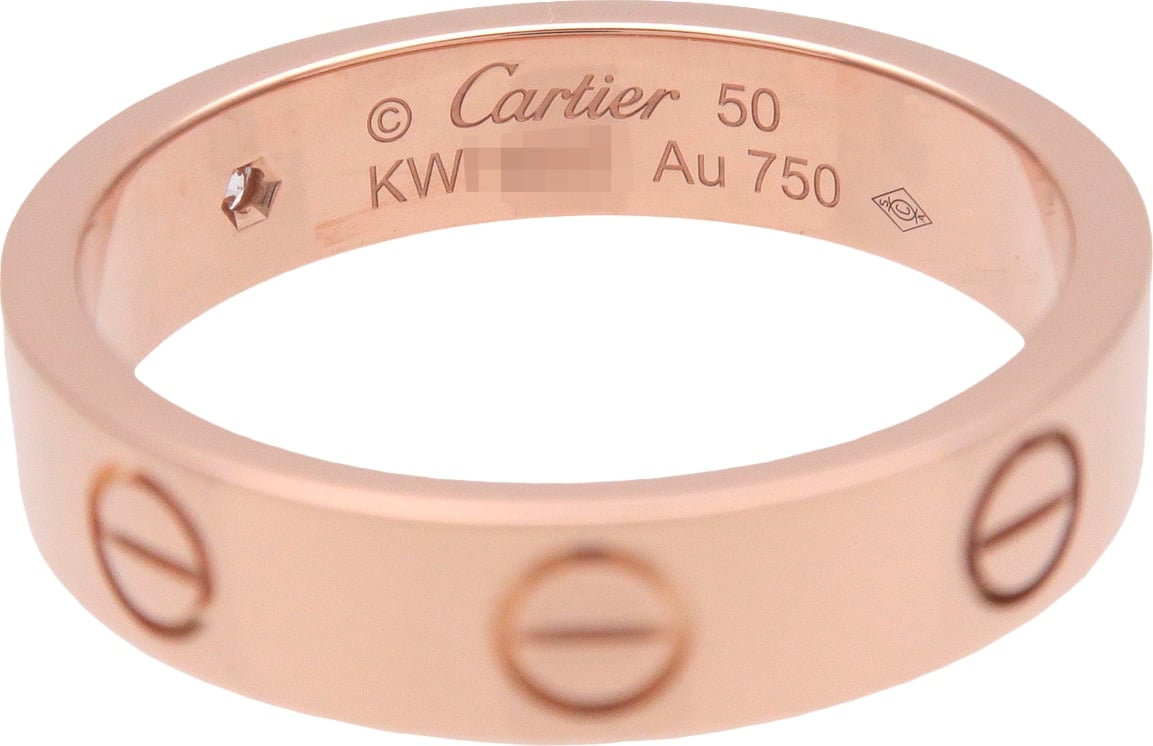 Cartier Love Wedding Band 1 Diamond 18K Rose Gold with Diamond
