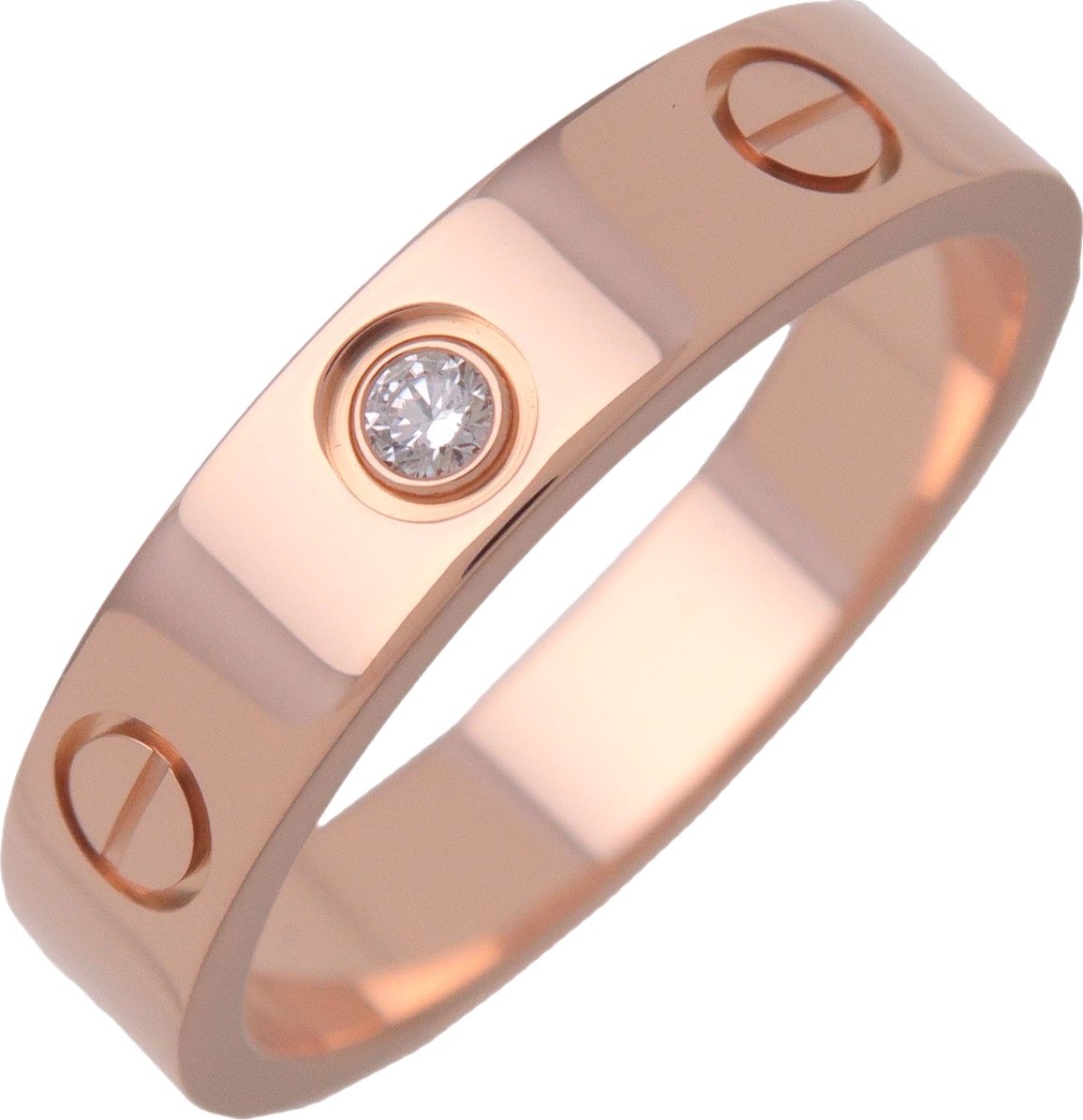 Cartier Love Wedding Band 1 Diamond 18K Rose Gold with Diamond