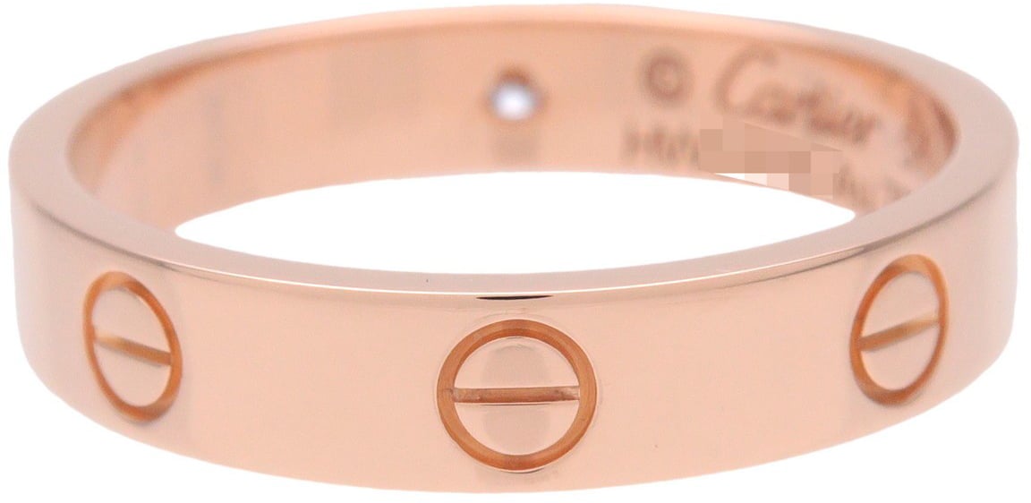 Cartier Love Wedding Band 1 Diamond 18K Rose Gold with Diamond