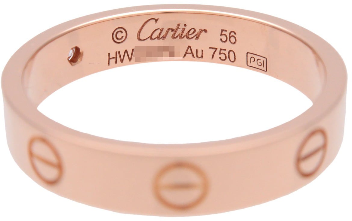 Cartier Love Wedding Band 1 Diamond 18K Rose Gold with Diamond