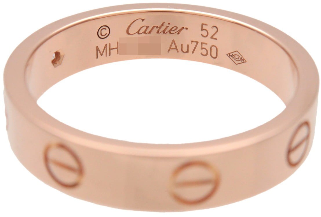 Cartier Love Wedding Band 1 Diamond 18K Rose Gold with Diamond