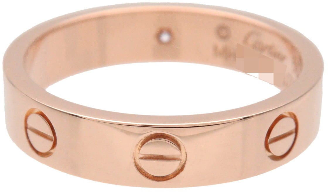 Cartier Love Wedding Band 1 Diamond 18K Rose Gold with Diamond