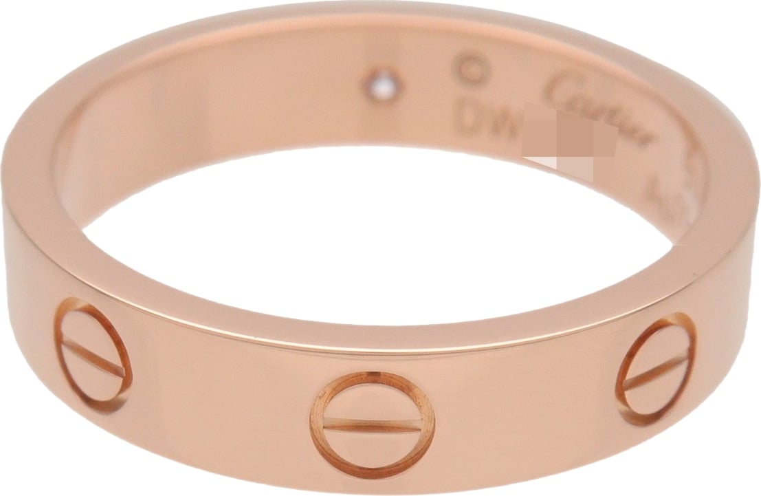 Cartier Love Wedding Band 1 Diamond 18K Rose Gold with Diamond