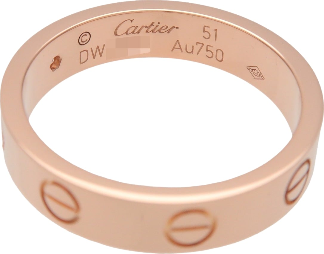 Cartier Love Wedding Band 1 Diamond 18K Rose Gold with Diamond