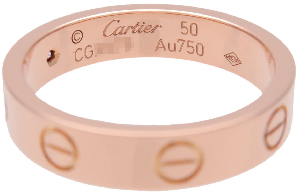 Cartier Love Wedding Band 1 Diamond 18K Rose Gold with Diamond
