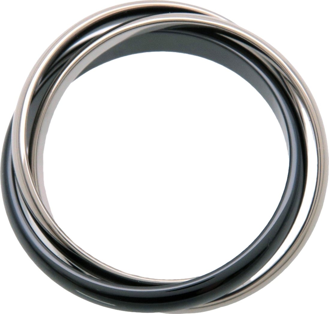 Cartier Trinity 18K White Gold & Black Ceramic Medium