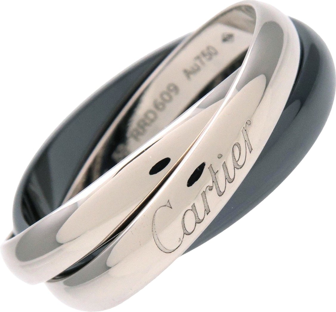 Cartier Trinity 18K White Gold & Black Ceramic Medium