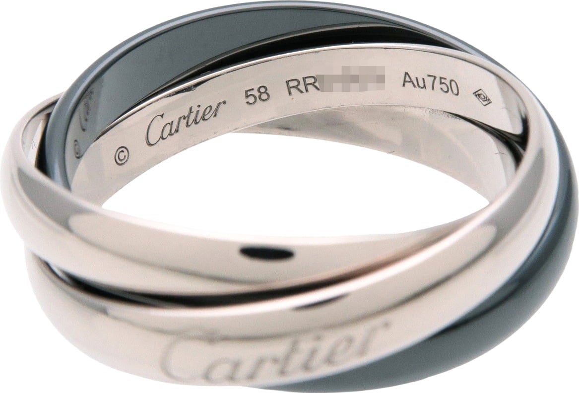 Cartier Trinity 18K White Gold & Black Ceramic Medium