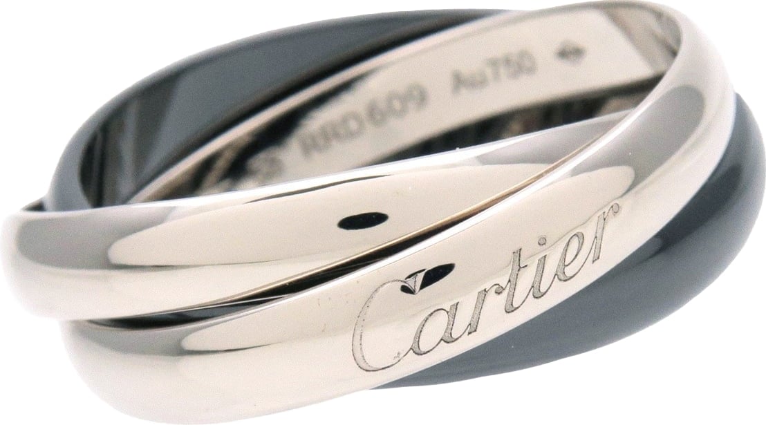 Cartier Trinity 18K White Gold & Black Ceramic Medium