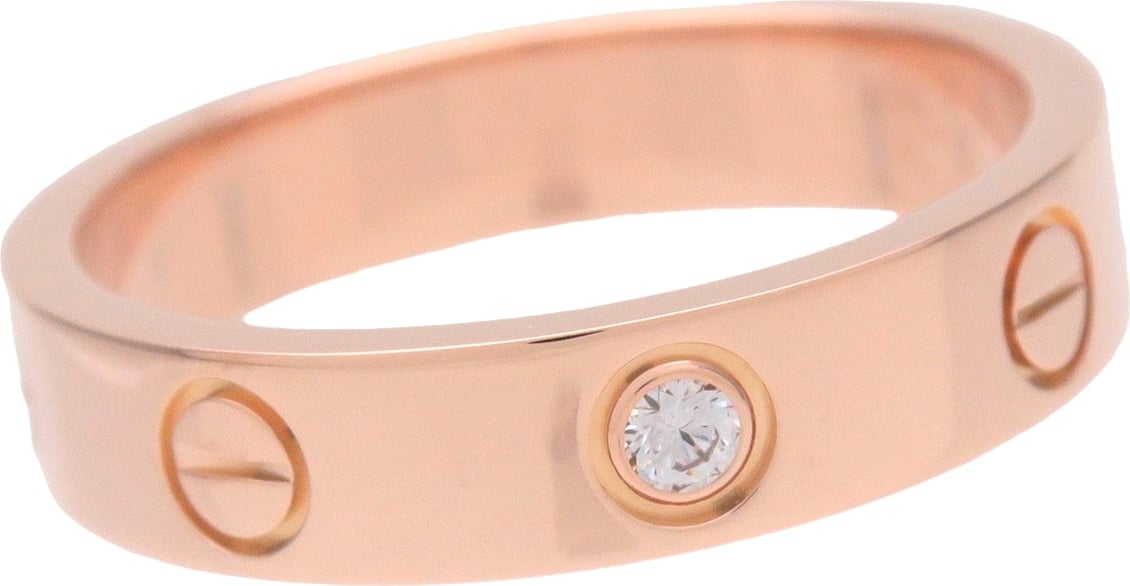 Cartier Love Wedding Band 1 Diamond 18K Rose Gold with Diamond