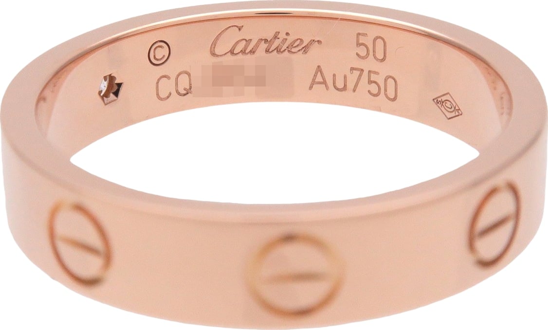 Cartier Love Wedding Band 1 Diamond 18K Rose Gold with Diamond
