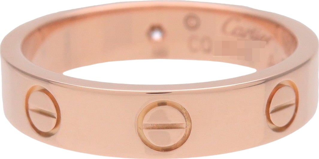 Cartier Love Wedding Band 1 Diamond 18K Rose Gold with Diamond