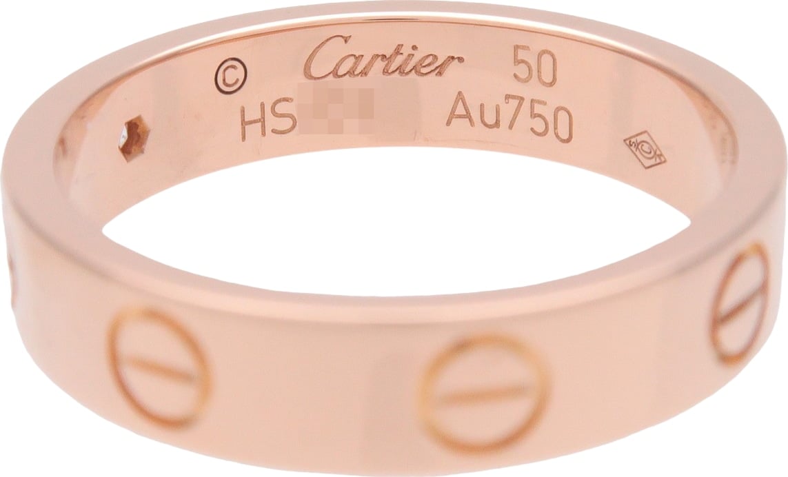 Cartier Love Wedding Band 1 Diamond 18K Rose Gold with Diamond