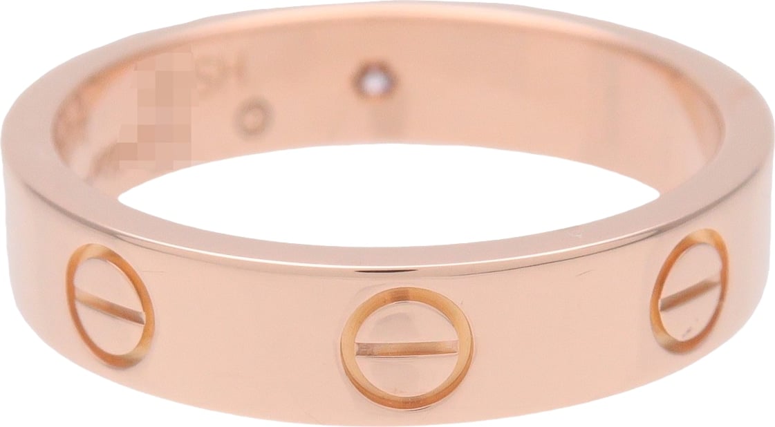 Cartier Love Wedding Band 1 Diamond 18K Rose Gold with Diamond