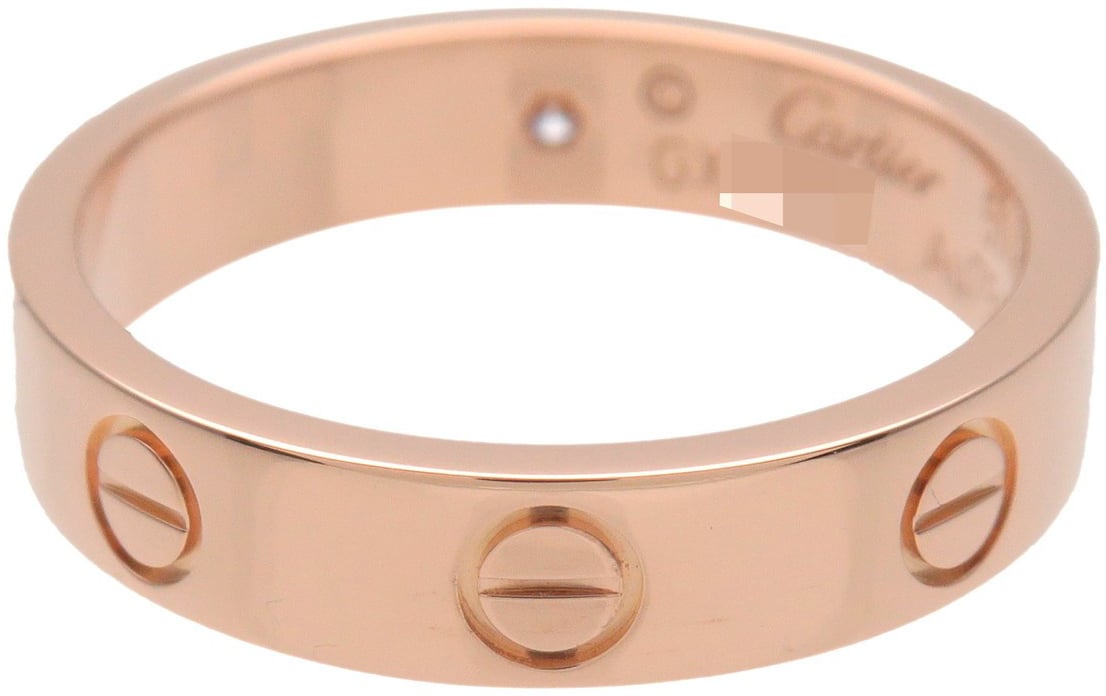 Cartier Love Wedding Band 1 Diamond 18K Rose Gold with Diamond