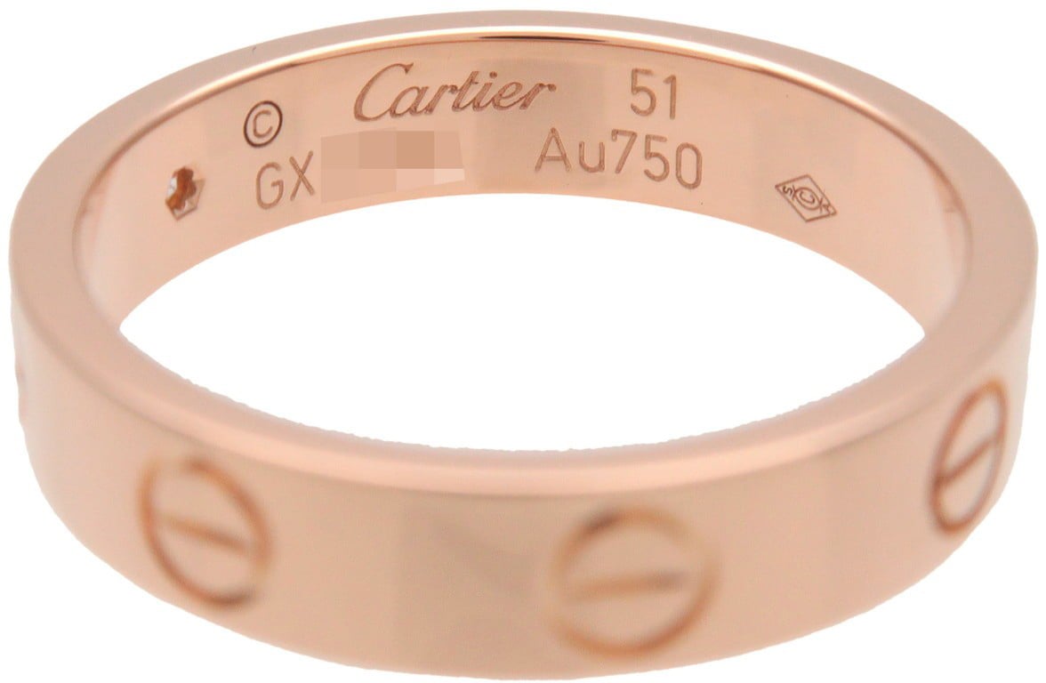 Cartier Love Wedding Band 1 Diamond 18K Rose Gold with Diamond