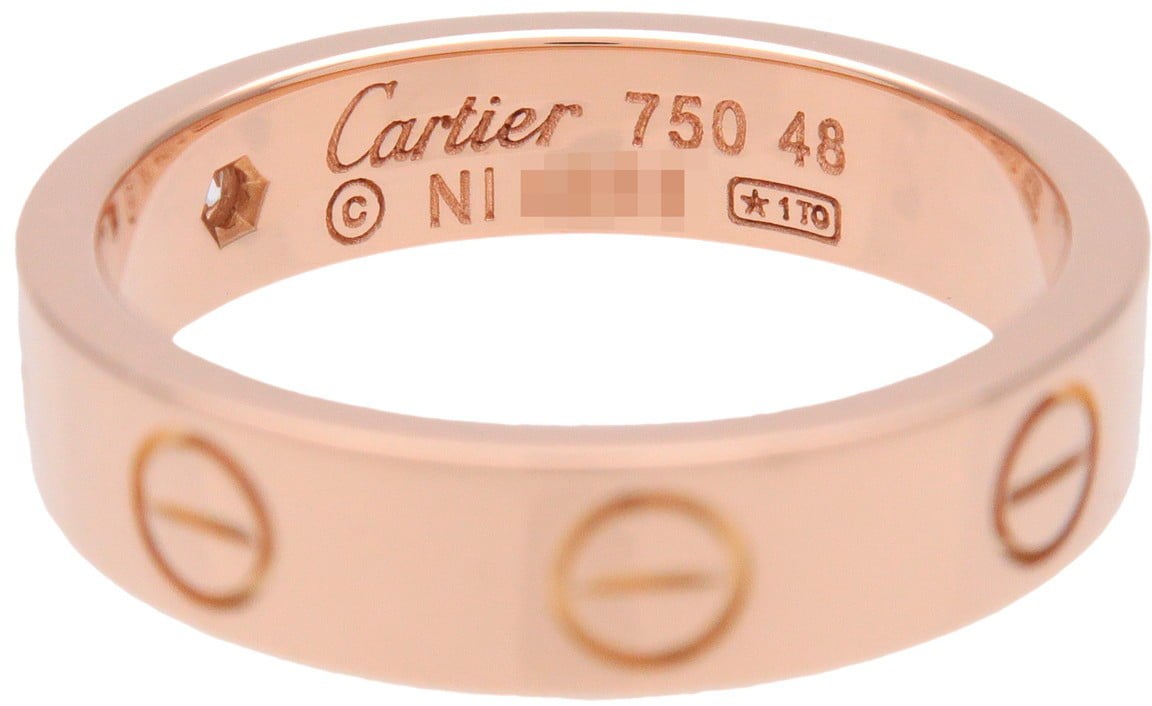 Cartier Love Wedding Band 1 Diamond 18K Rose Gold with Diamond