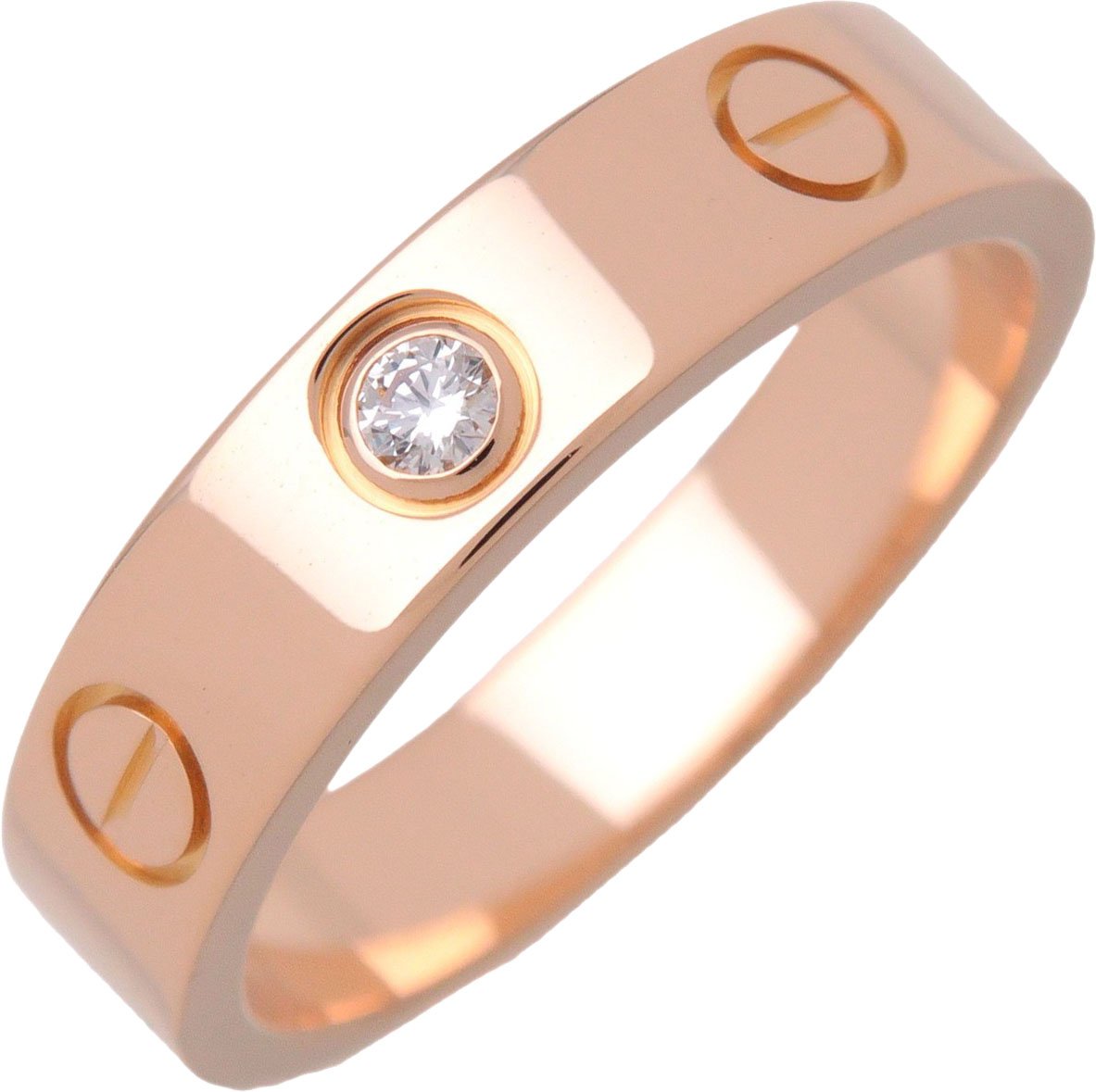 Cartier Love Wedding Band 1 Diamond 18K Rose Gold with Diamond