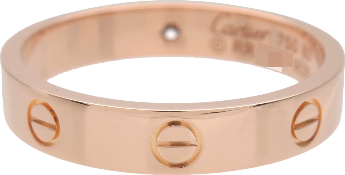Cartier Love Wedding Band 1 Diamond 18K Rose Gold with Diamond