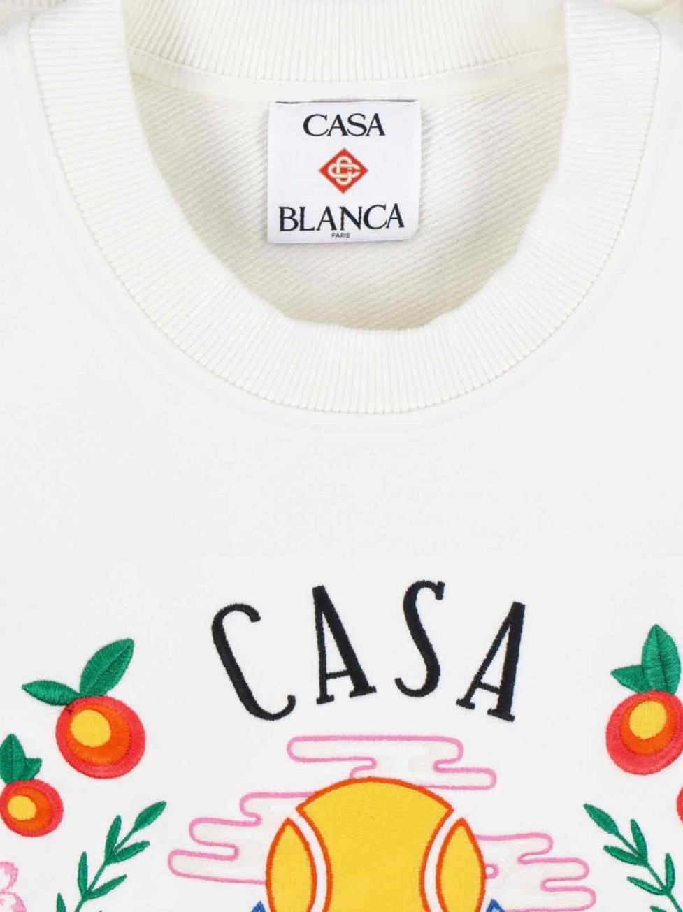 "Casa Way Mountain" Logo Sweatshirt – White