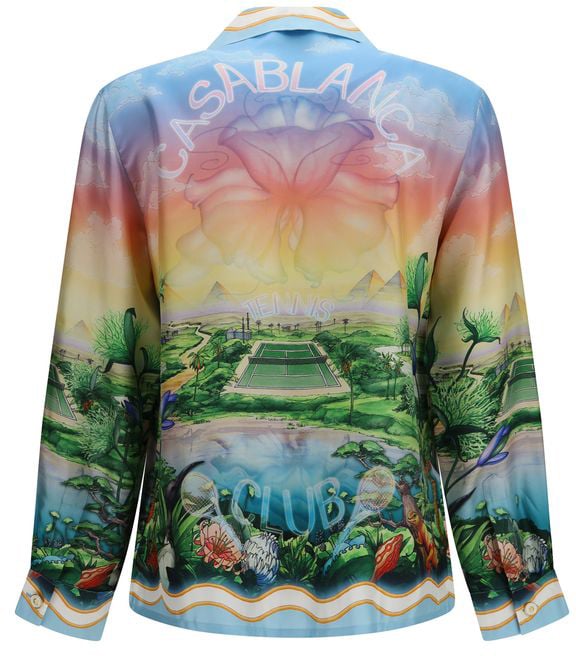 Tennis Club Printed Classic Collar Shirt