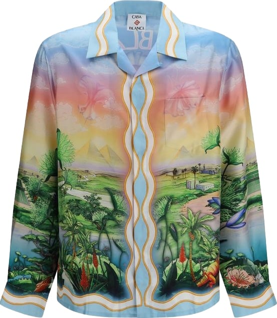 Tennis Club Printed Classic Collar Shirt