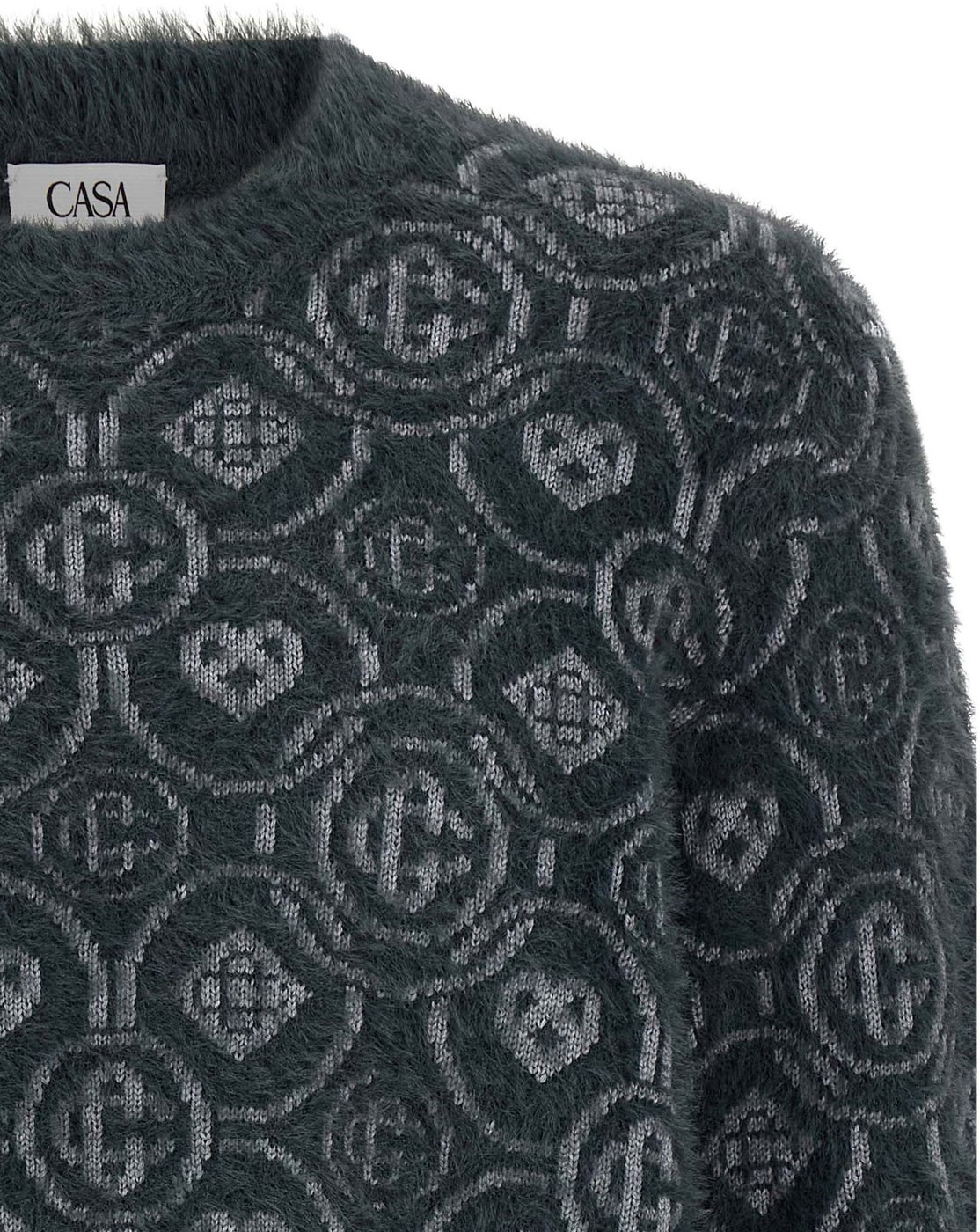 Casablanca Gray Wool Cardigan