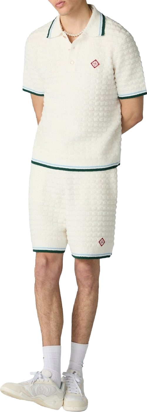 Heren Boucle Short Sleeve Polo Wit