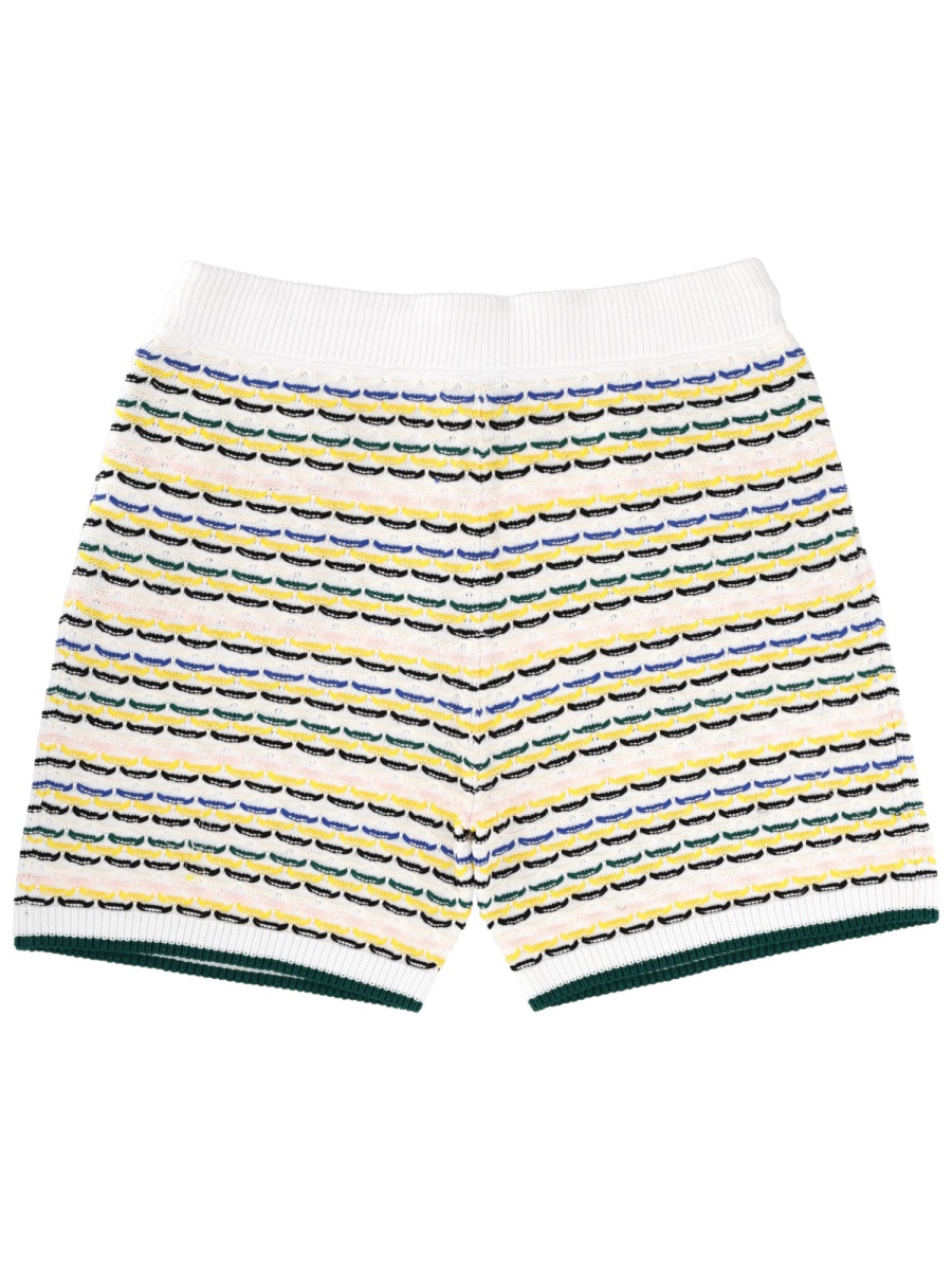 Textured Cotton Drawstring Shorts