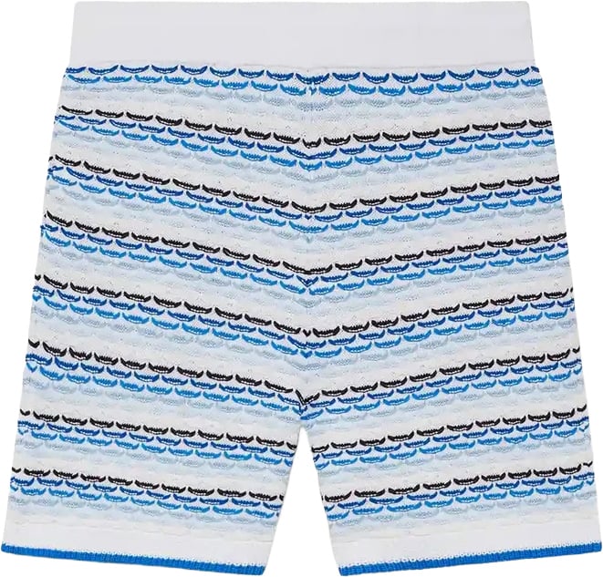 short knit blue white