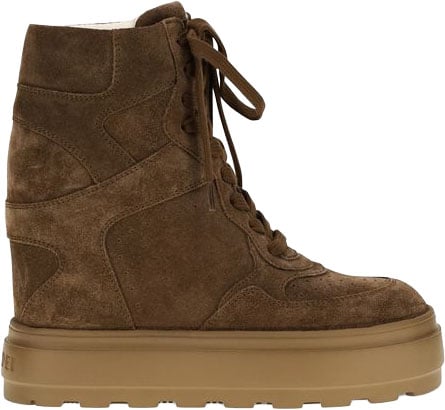 Casadei Brown Rubber Platform Sneakers