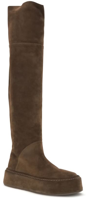 Casadei Brown Suede Leather Over The Knee