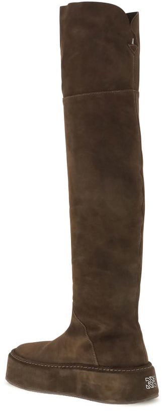 Casadei Brown Suede Leather Over The Knee
