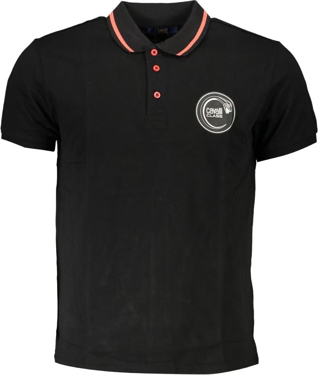 Cavalli Class Black Cotton Men's Polo Shirt