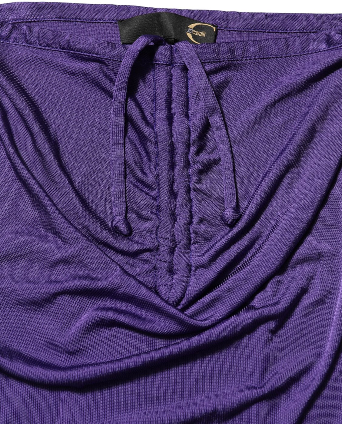 Cavalli Class Purple Viscose Elastane Strapless Bodycon Dress