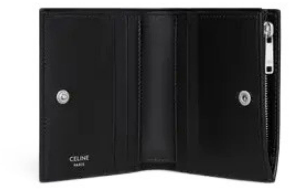 Celine compact wallet in triomphe canvas Black