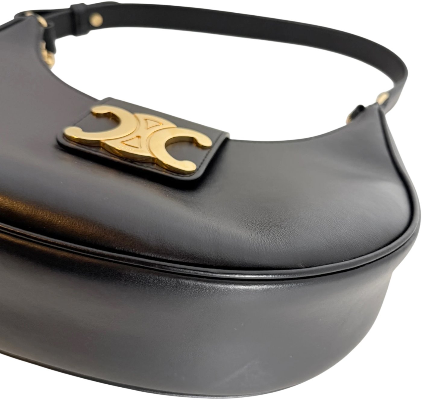 Celine Ava Triomphe Medium Smooth Leather Black Gold 2024