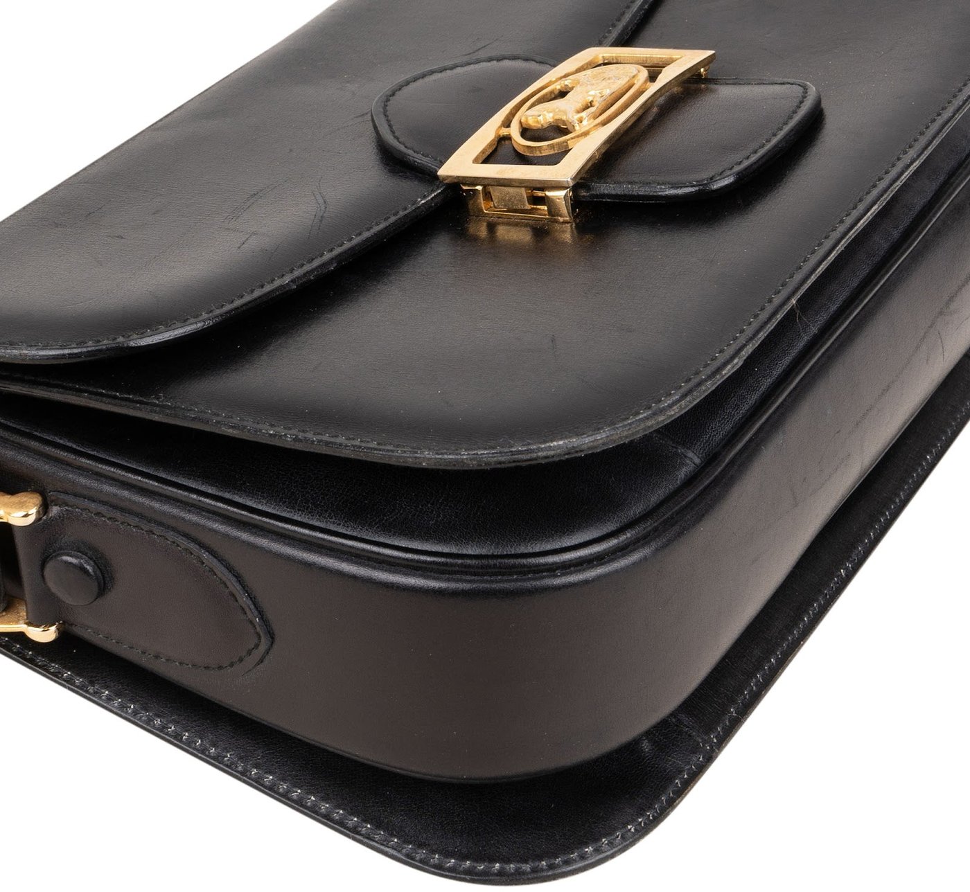 Céline Box Calfskin Leather Triomphe Shoulder Bag